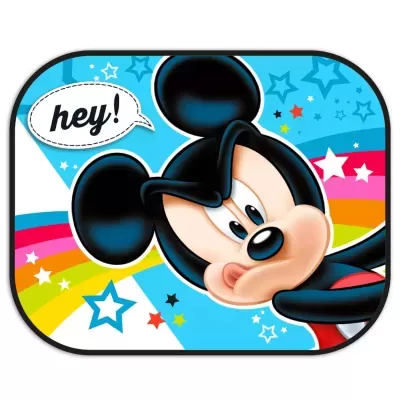 Tapete infantil com imagem do Mickey Mouse e texto 'hey!'