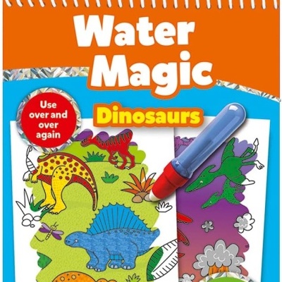 Atividade Water Magic Dinosaurs da Galt com blocos de dinossauros para colorir com caneta de água