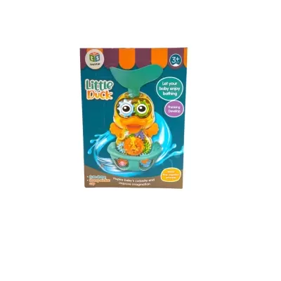 Brinquedo de banho Little Duck colorido com ventosa e engrenagens em embalagem