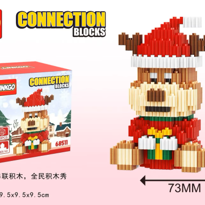 Blocos de construção LINKGO modelo Connection Blocks com figura de rena natalícia