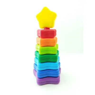 Brinquedo empilhável de estrelas coloridas para crianças