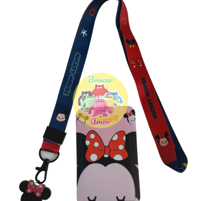 Porta-cartões e fita com design da Minnie Mouse