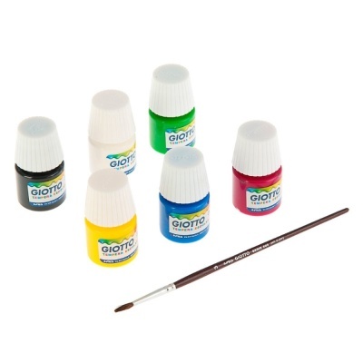 Conjunto de tintas coloridas Giotto com pincel