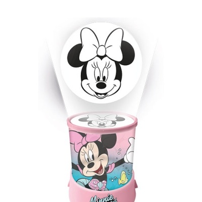 Proyector infantil rosa con diseño de Minnie Sirena que proyecta la cara de Minnie