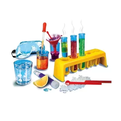 Kit de laboratório para crianças com tubos de ensaio coloridos e acessórios