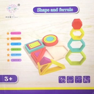 Brinquedo de construção com formas geométricas coloridas para crianças a partir dos 3 anos