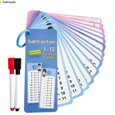 Cartões de flash para subtração com canetas