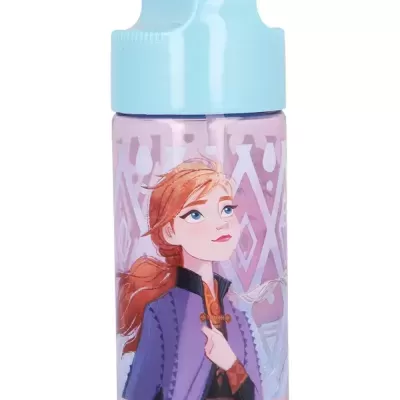 Garrafa infantil com personagem Frozen e tampa azul