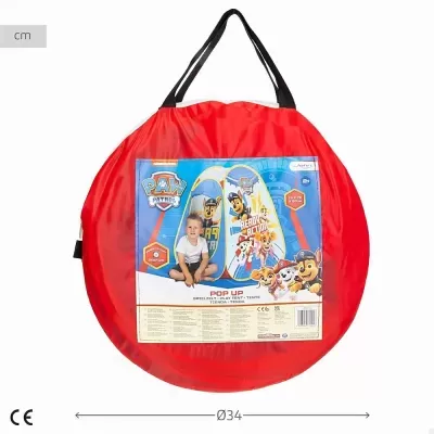 Bolsa vermelha para tenda infantil Paw Patrol com alças pretas