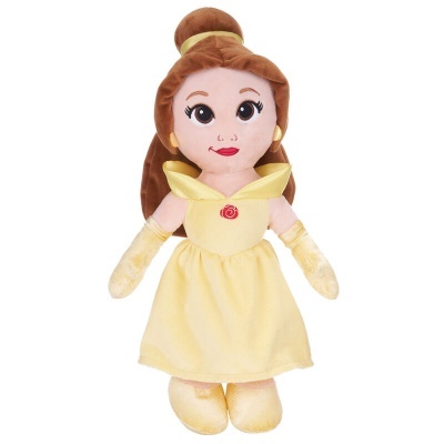 Boneca de peluche da personagem Disney Bela com vestido amarelo