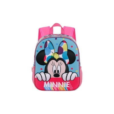 Mochila infantil com estampa da Minnie e detalhes coloridos