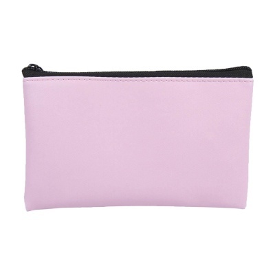 Estojo rosa claro com fecho preto