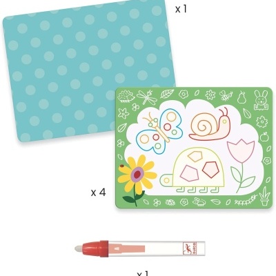 Conjunto de cartões coloridos para pintar com marcador