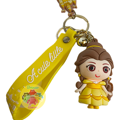 Chaveiro com fita amarela e boneca amarela