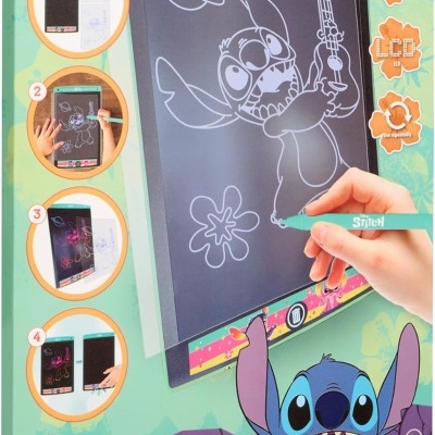 Tablet de desenho LCD Disney Stitch com caneta e ecrã colorido