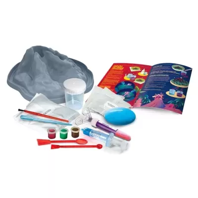 Kit infantil de atividades científicas com moldes, tintas e acessórios