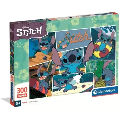 Caixa de puzzle Disney Stitch com 300 peças para maiores de 9 anos.