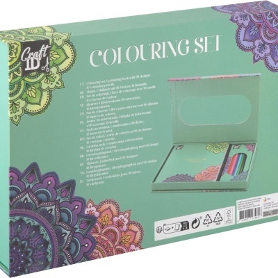 Conjunto de colorir Craft ID com padrões de mandalas coloridas