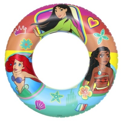 Boia de piscina redonda colorida com personagens femininas de desenhos animados