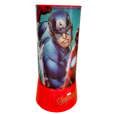 Luminária infantil Avengers com personagens Capitão América e Homem de Ferro