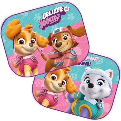 Capas protetoras com desenhos das personagens Paw Patrol em rosa e azul
