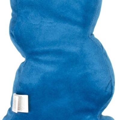 Almofada azul em forma de coelho com textura macia