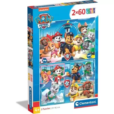 Caixa do puzzle PAW Patrol com 2x60 peças e personagens coloridos