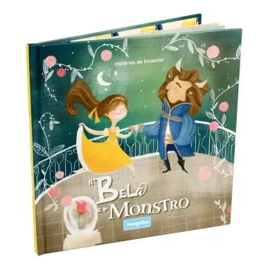 Capa de livro infantil com ilustração de personagem menina e monstro dançando