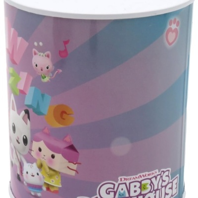 Cofre metálico redondo com decoração de GABBY'S DOLLHOUSE
