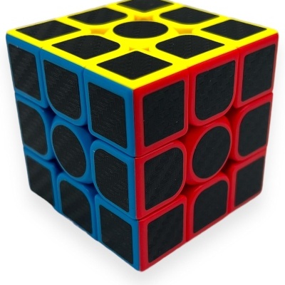 Cubo de Rubik com quadrados coloridos e texturizados