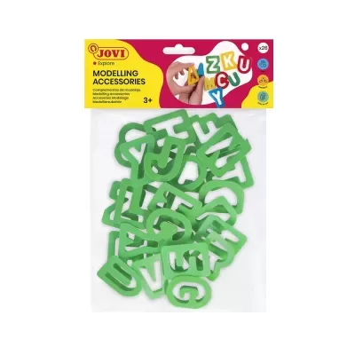 Acessórios de modelagem em forma de letras verdes da JOVI Explore