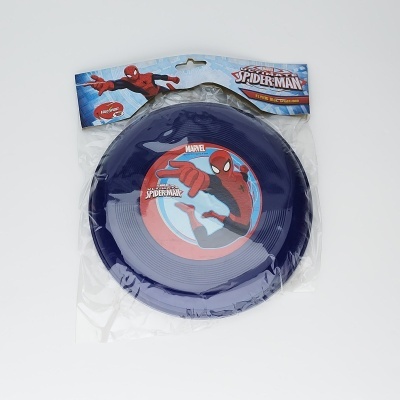 disco voador azul com Homem-Aranha em embalagem transparente com cabeçalho azul Marvel Spider-Man