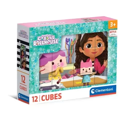 Quebra-cabeças Gabby's Dollhouse 12 cubos para crianças a partir de 3 anos