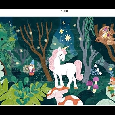 Ilustração colorida de floresta com personagens, animais e casa de madeira