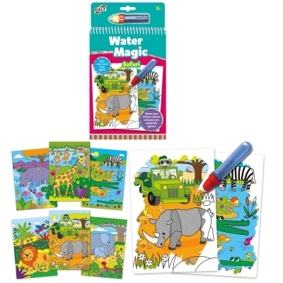 Conjunto de pinturas Safari Water Magic com marcadores e cartões de animais selvagens