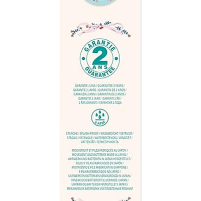 Embalagem de produto com ilustração de cavalo e texto de garantia de 2 anos