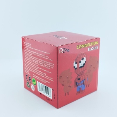 Caixa vermelha de blocos de construção CONNECTTION BLOCKS com figura de super-herói