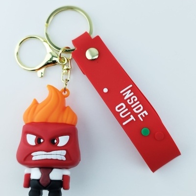 Porta-chaves com figura emborrachada e fita vermelha com texto