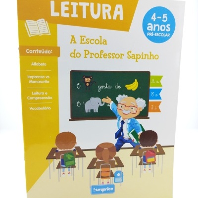 Livro educativo LEITURA A Escola do Professor Sapinho para 4-5 anos