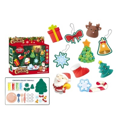 Conjunto Magic Dough Merry Christmas com moldes e acessórios natalícios coloridos