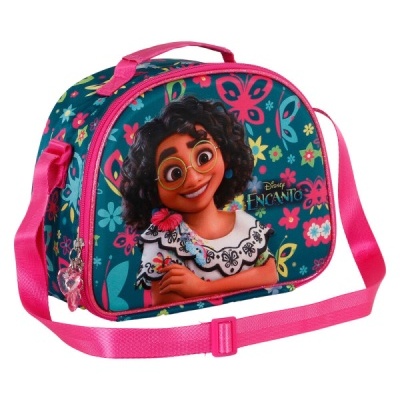 mala infantil Disney Encanto com personagem Mirabel e padrão floral colorido