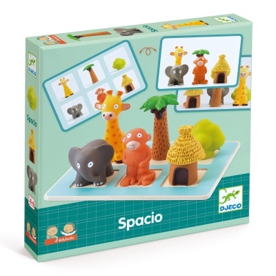 Embalagem de brinquedo educativo DJECO com figuras de animais e objetos coloridos