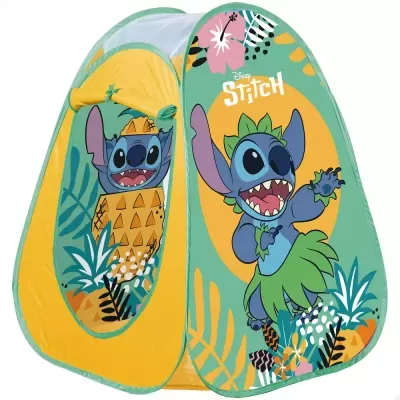Tenda infantil Disney Stitch com estampas coloridas e tropicais