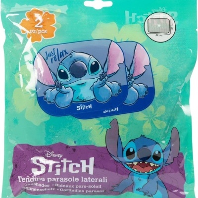 Tenda para parasol lateral com figura do Stitch da Disney em azul e roxo