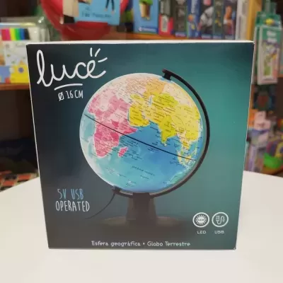 Caixa de globo terrestre de 16 cm operado por USB com LED