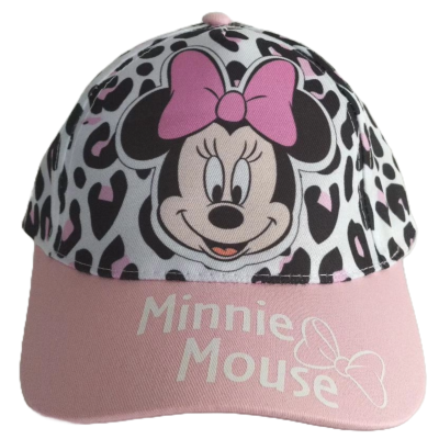 Boné infantil Minnie Mouse cor-de-rosa e animal print