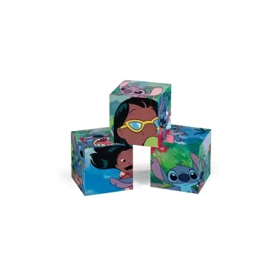 Cubos coloridos com desenhos de Lilo & Stitch
