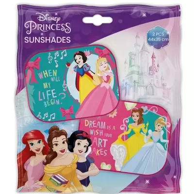 Pacote de protetores solares Disney Princess para carro com personagens e frases coloridas