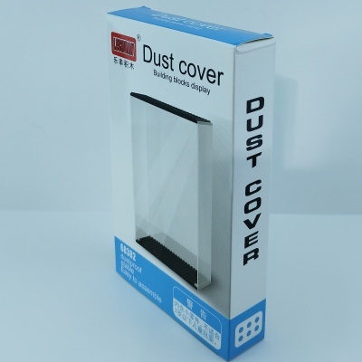 Caixa branca e azul de capa protetora transparente para blocos de construção