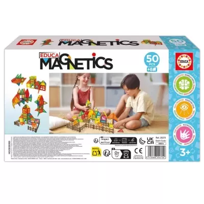 Caixa de brinquedo magnético EDUCA com 50 peças coloridas